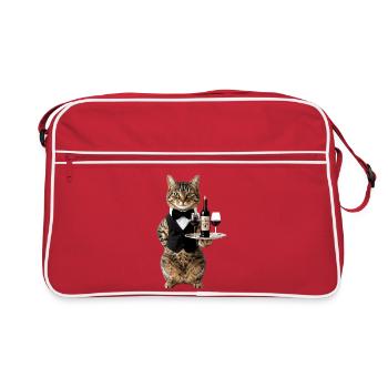 Waiter tom in tuxedo chic - Retro Bag - red/white - Front