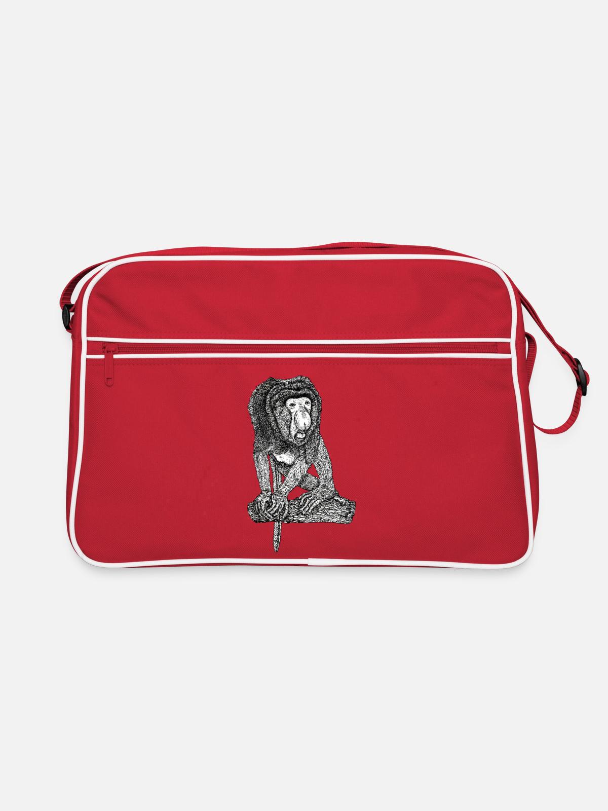 Singe Proboscis - Sac Retro - rouge/blanc - Devant