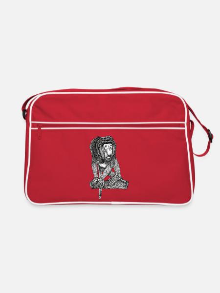 Nasenaffe - Retro Tasche - Rot/Weiß