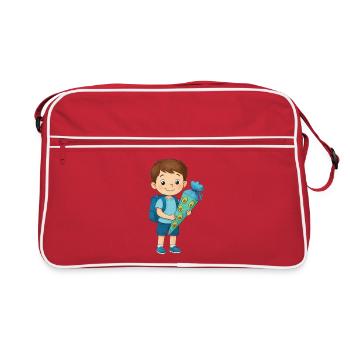 Pupils with avocado school cone - Retro Bag - red/white - Front