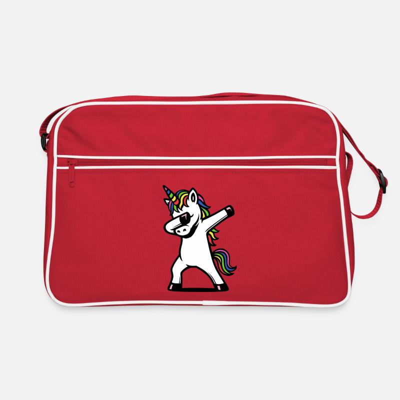 Licorne dabbing - couleurs arc-en-ciel - cadeau Sac Retro