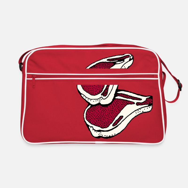 Fleisch - Retro Tasche - Rot/Weiß