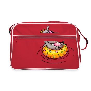 hippo with float - Retro Tasche - Rot/Weiß - Vorne