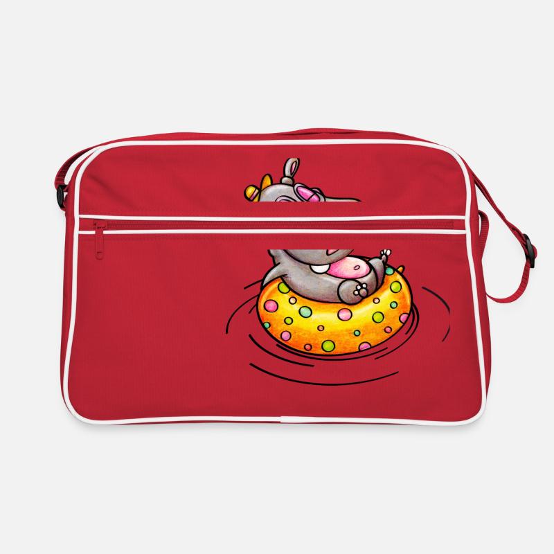 hippo with float Retro Tasche