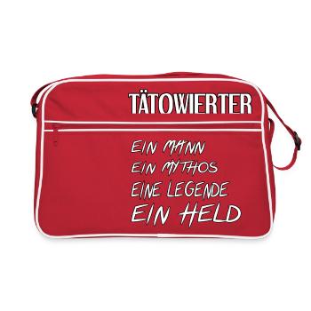 Tattooed Grandpa - a man, a myth... - Retro Bag - red/white - Front