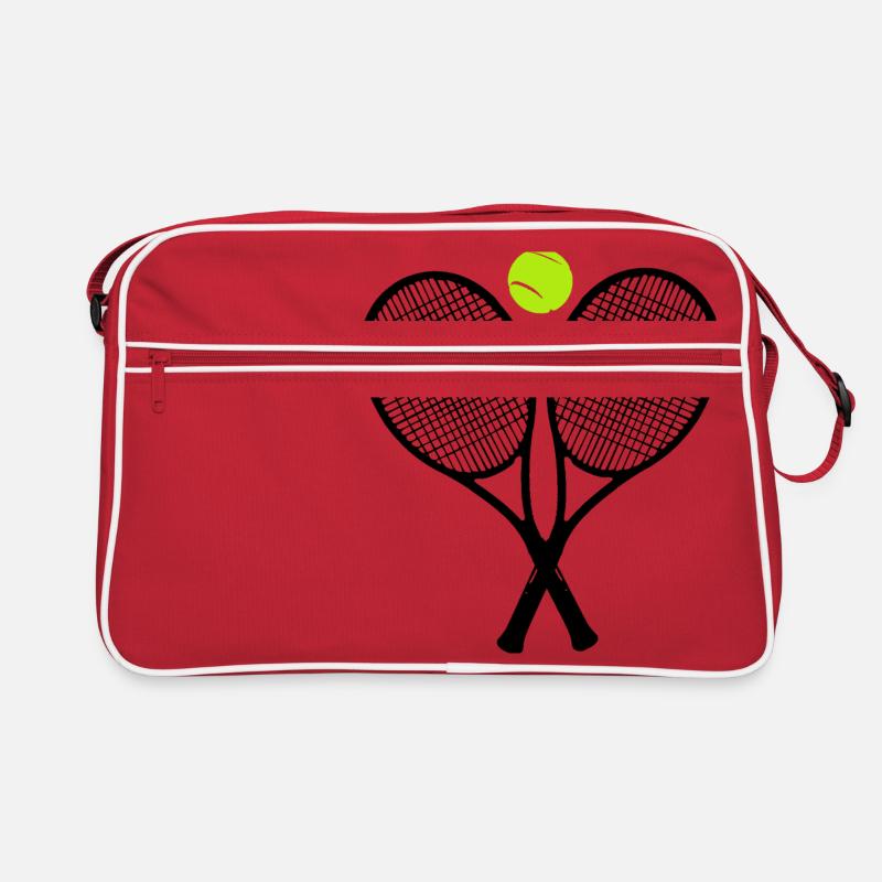 Tennisschläger - Retro Tasche - Rot/Weiß