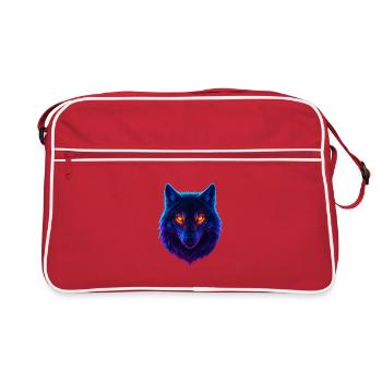 Les yeux aurores du loup néon - Sac Retro - rouge/blanc - Devant