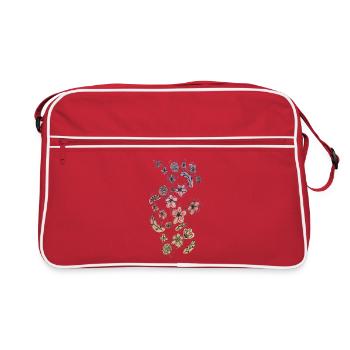 Flowers meadow colorful - Retro Bag - red/white - Front