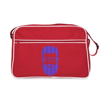 Porteur de barbe Masculinité Moustache Barbe - Sac Retro - rouge/blanc - Devant