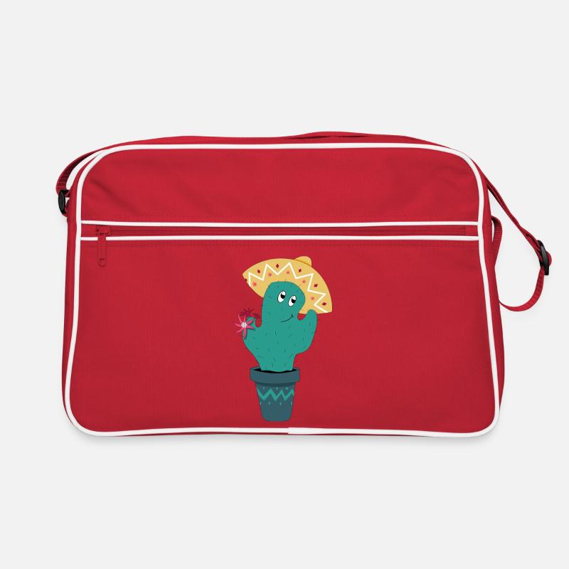 Mexikanischer Kaktus - Retro Tasche - Rot/Weiß