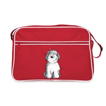 Sweet Bobtail I Bobtails I Old English Sheepdog - Retro Bag - red/white - Front