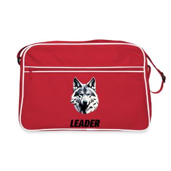 Tête de loup avec lettrage Leader - Sac Retro - rouge/blanc - Devant