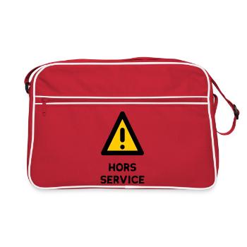 HORS SERVICE. PANNEAU. DANGER. HUMOUR. DRÔLE. ATTE - Sac Retro - rouge/blanc - Devant