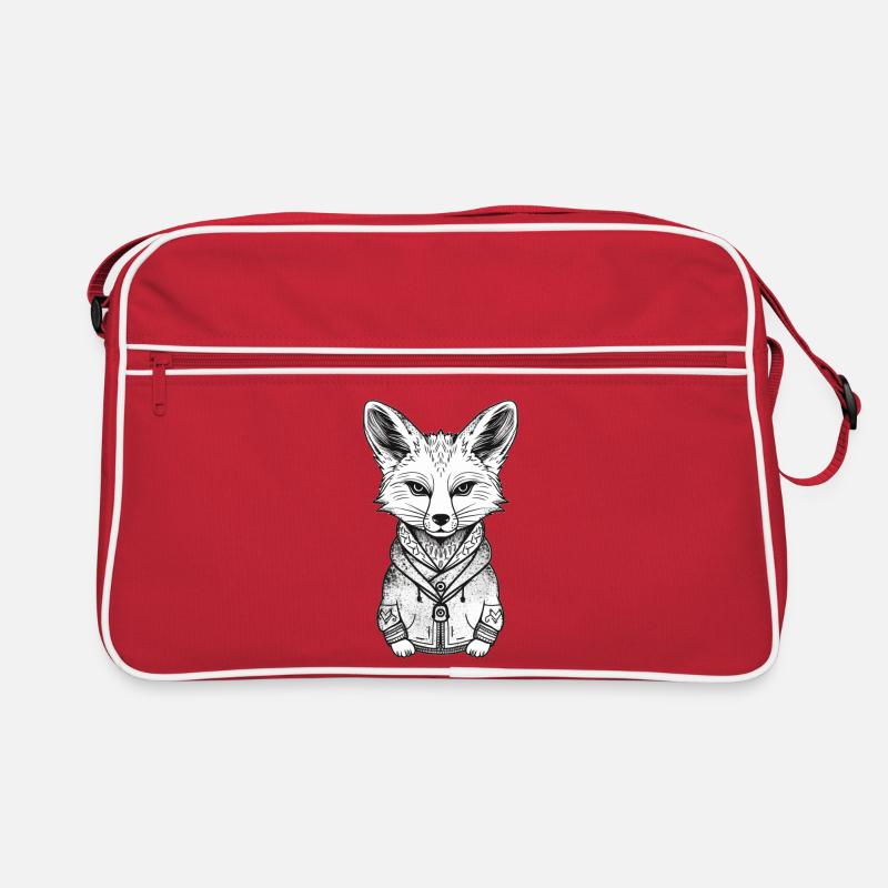 Renard avec illustration de sweat à capuche Sac Retro