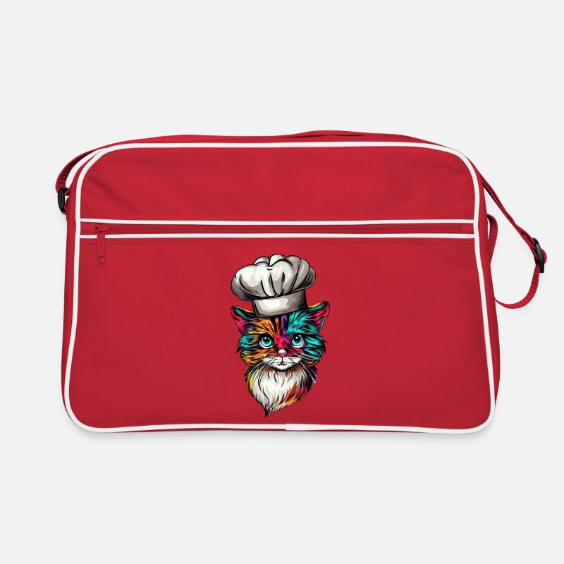 Cooking Cat with Rainbow, Creative Retro Bag