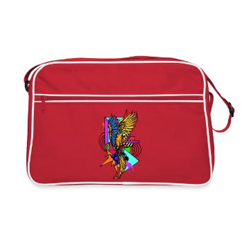 Bird Lover, Animal Bird, Animal Lover, Parrot - Retro Bag - red/white - Front