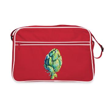 Artischocke solo - Retro Tasche - Rot/Weiß - Vorne