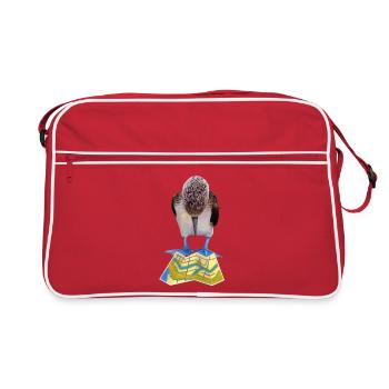 Blue-footed boobies road map - Retro Bag - red/white - Front