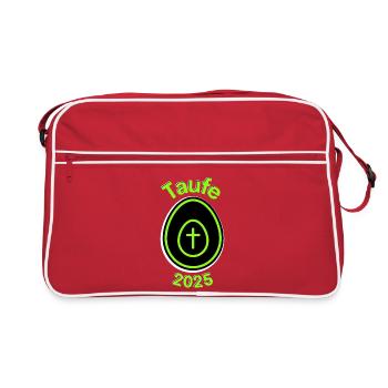 Baptism 2025 Cross in the Egg Hope Resurrection - Retro Bag - red/white - Front