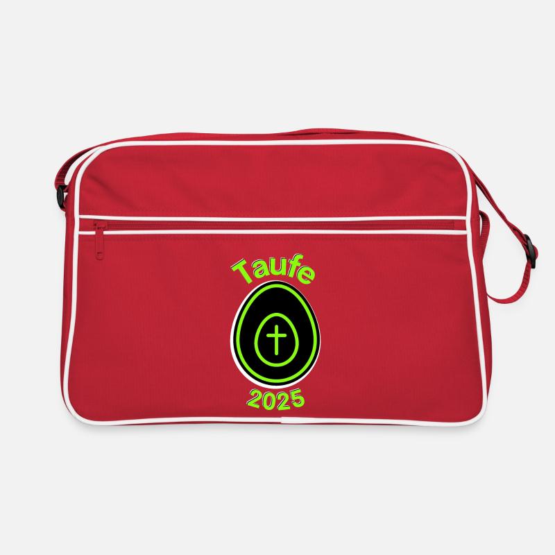 Baptême 2025 Croix dans l’oeuf Espérance Résurrection - Sac Retro - rouge/blanc