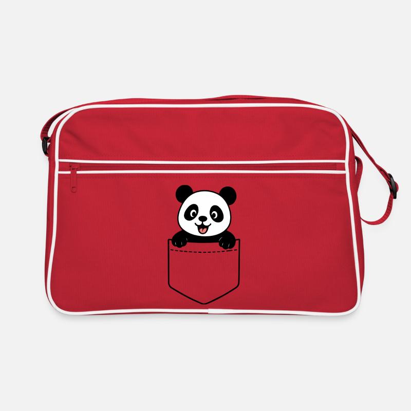 Fröhlicher Panda Retro Tasche