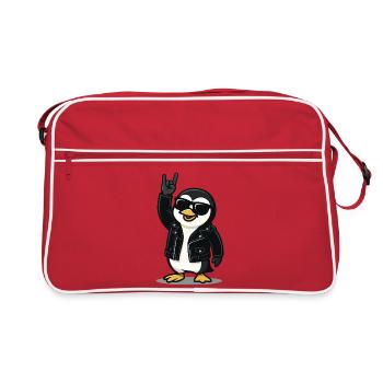 Rock'n'Roll Penguin - Retro Bag - red/white - Front