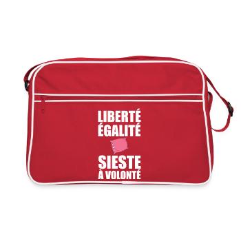 Liberté Égalité Sieste à Volonté drôle français - Sac Retro - rouge/blanc - Devant
