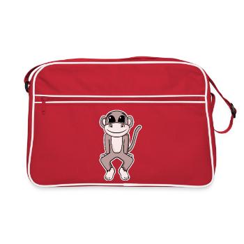 Illustration de singe mignon - Sac Retro - rouge/blanc - Devant