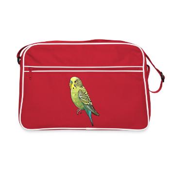 Illustration virale de perruche - Sac Retro - rouge/blanc - Devant