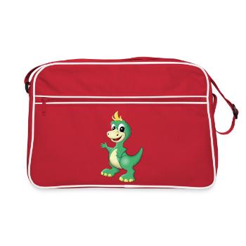 Aventure de l’ami dragon Dino vert - Sac Retro - rouge/blanc - Devant