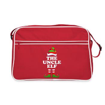 Onkel Elfe Elf Weihnachtsgeschenk - Retro Tasche - Rot/Weiß - Vorne