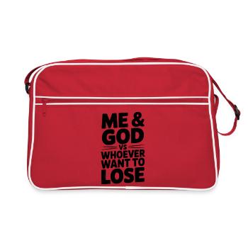 Me & God vs Whoever Want to Lose - Retro Bag - red/white - Front