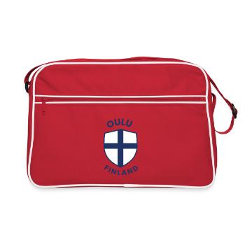 Oulu Finnish Shield Emblem - Retro Bag - red/white - Front