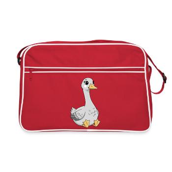 Chatter Duck Cartoon Motif - Retro Bag - red/white - Front