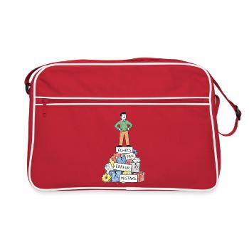 Homme sur les blocs d'erreurs - Sac Retro - rouge/blanc - Devant