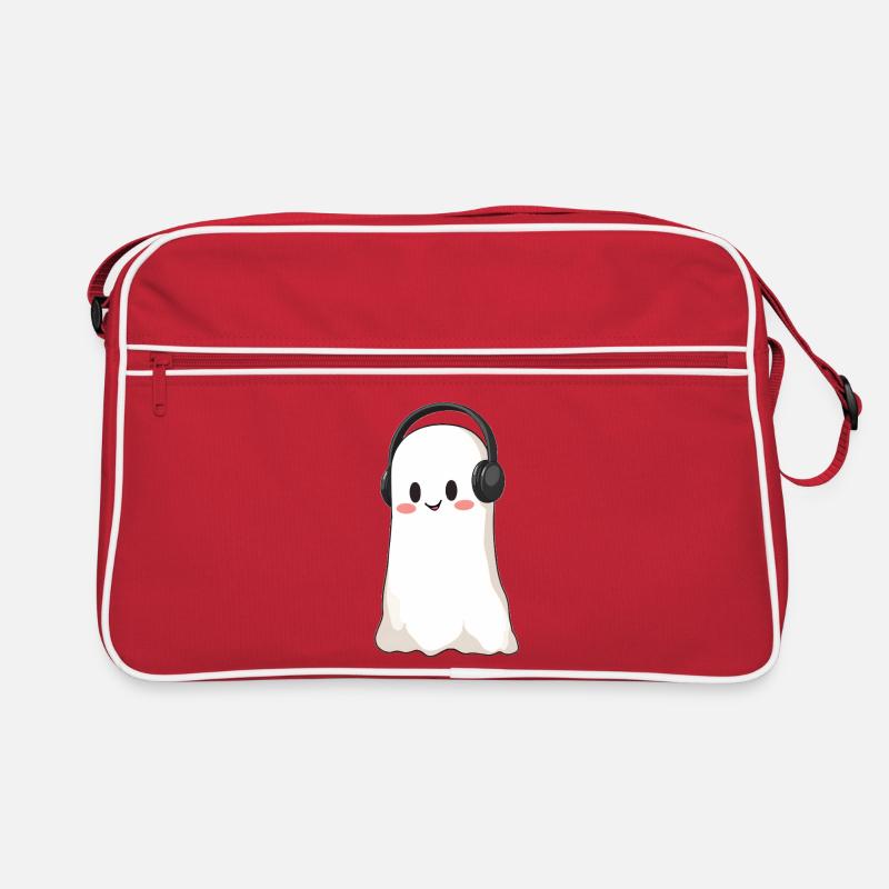Ghost with headphones Retro Bag
