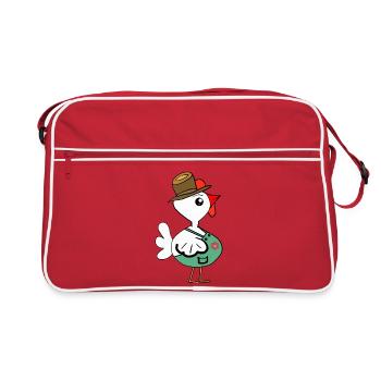 Poulet, poulet, poulet, chapeau de paille, enfant chapeau - Sac Retro - rouge/blanc - Devant
