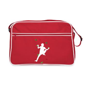 Kids White Climbing Wall – kleiner Felsblock - Retro Tasche - Rot/Weiß - Vorne