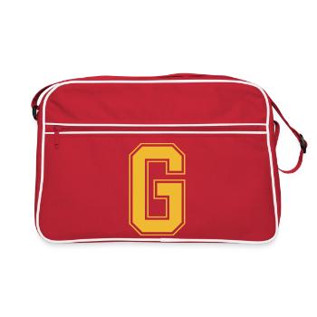 Monogram Red Yellow College House Initial G - Retro Bag - red/white - Front
