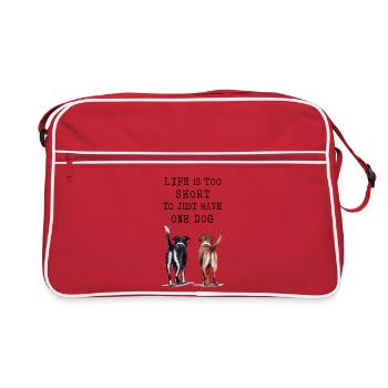 La vie est trop courte pour n’avoir qu’un seul chien - Sac Retro - rouge/blanc - Devant