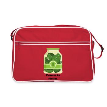 Green cucumbers in a mason jar - Retro Bag - red/white - Front