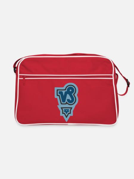 Tierkreis Stammes-Steinbock und Erde - Retro Tasche - Rot/Weiß - Vorne