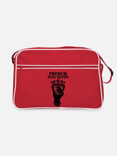 French Nail Queen Cosmetic Manicure - Retro Bag - red/white - Front