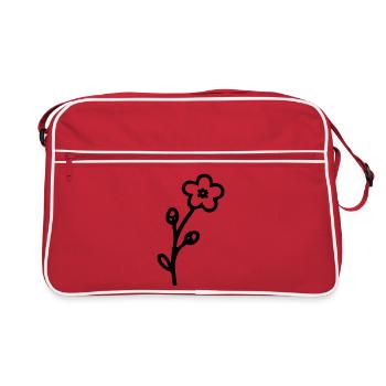 Blume 3 - Retro Tasche - Rot/Weiß - Vorne