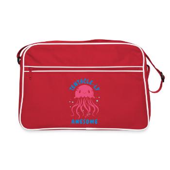 Tenacle-ly Awesome - Méduse avec tentacules - Sac Retro - rouge/blanc - Devant