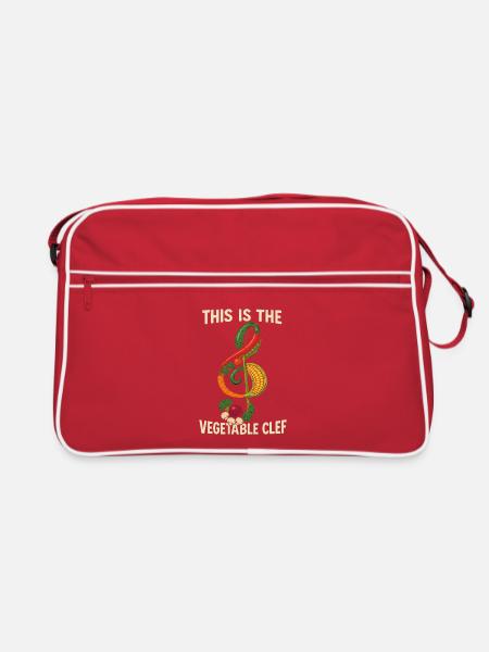 This is the vegetable Clef - Retro Tasche - Rot/Weiß - Vorne