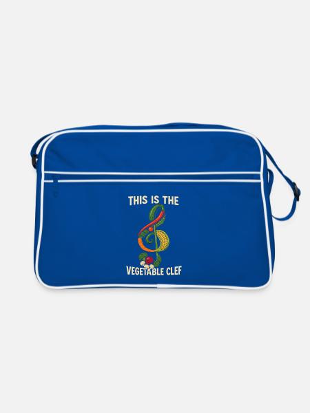 This is the vegetable Clef - Retro Tasche - Blau/Weiß - Vorne