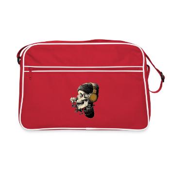 Casque tête de mort avec fleur - Sac Retro - rouge/blanc - Devant