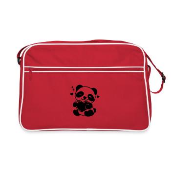 Soft Heart Panda - Retro Bag - red/white - Front