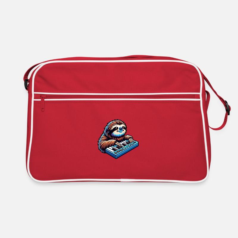 Relaxed Sloth Synthesizer Player Retro Bag